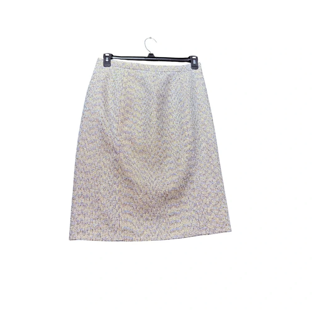 J.Crew Front‎ Zip Pencil Skirt in Sparkly Purple Gold Metallic Tweed Style E1246